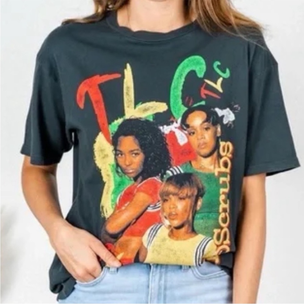 TLC Small Graphic No Scrubs Concert Y2K TShirt
